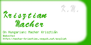krisztian macher business card