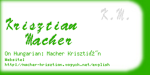 krisztian macher business card